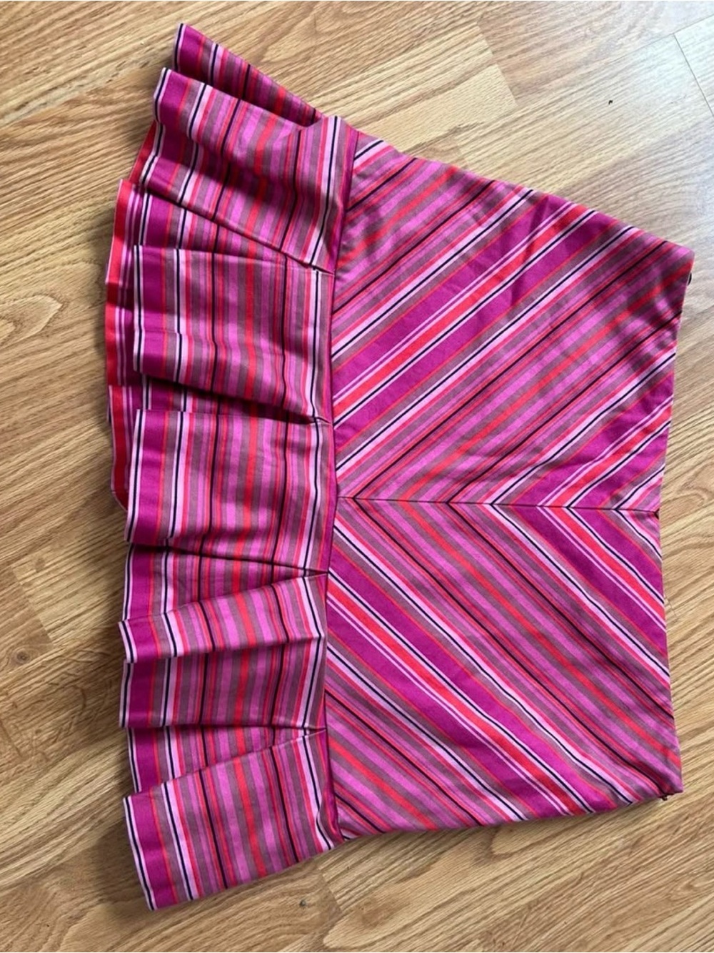 Betsey Johnson Pink and Fuchsia Striped Ruffle Skirt